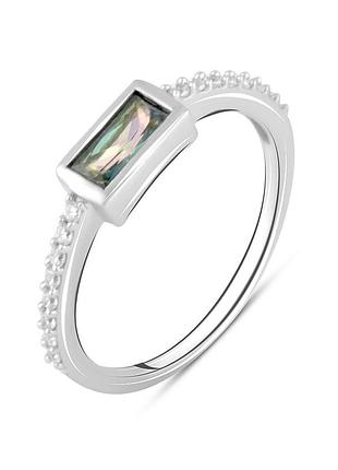 Серебряное кольцо высокогокачества с мистик топазом 0.49ct, вес изделия 1,58 гр (2084600) 17 размер 1.7, 17.5