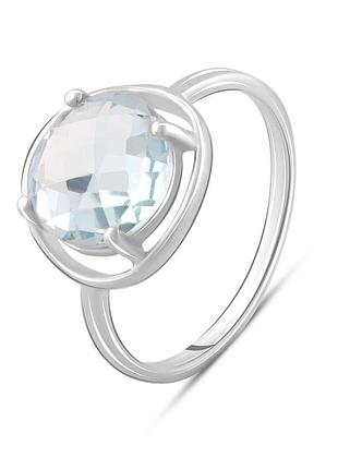 Серебряное кольцо высокогокачества с натуральным топазом 4.031ct, вес изделия 2,74 гр (2089513) 17 размер
