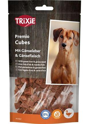 Ласощі trixie premio guse liver cubes для собак з гусячою печінкою, 100 г