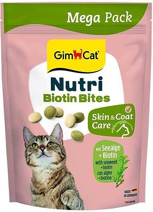 Витамины gimcat nutri biotin bites с водорослями для улучшения состояния шерсти и кожи кошек , 425 г