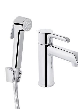Змішувач для раковини qtap grand (з гігієнічним душем) qtgra272crm45670 chrome
