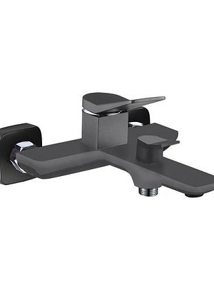 Змішувач для ванни qtap presto (з душовим гарнітуром) qtpre259grp45584 graphite