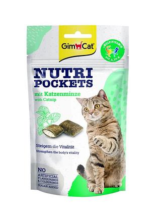 Лакомства gimcat nutri pockets с кошачьей мятой и мультивитаминами для кошек, 60 г
