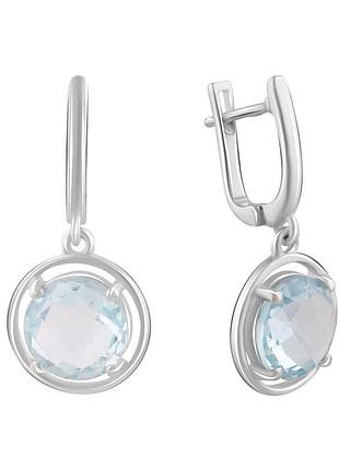 Срібні сережки високої якості з натуральним топазом 8.442ct (2089520)