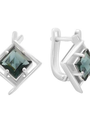 Серебряные серьги высокогокачества с топазом лондон блю 3.008ct (2188803)