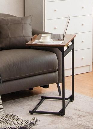 Журнальний столик costway allegro з регульованою стільницею в стилі loft