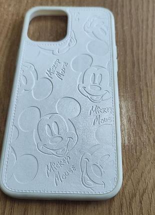 Защитный матовый чехол micke mouse белый для iphone 12