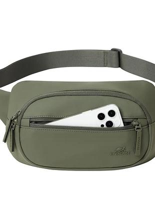 Сумка-слинг rivacase 7812 eden olive green, компактная для телефона