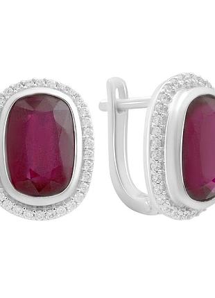 Серебряные серьги высокогокачества с натуральным рубином 12.095ct (2188018)