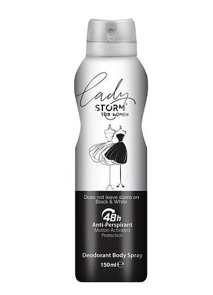Женский дезодорант-антиперспирант lady storm invisible black, 150 мл (liv282695)