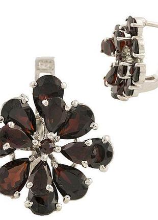 Серебряные серьги высокогокачества с натуральным гранатом 10.238ct (1193181)