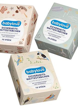 Детские ушные палочки с ограничителем babylove, 72 шт, от dm (германия)