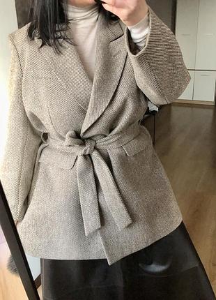 Жакет пальто, h&m, xl, піджак, з вмістом вовни, оверсайз