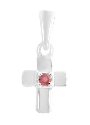Серебряный крестик высокогокачества с рубином 0.055ct (2151692)