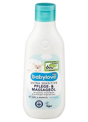 Дитяча масажна олія та догляд babylove для ультрачутливої шкіри, 250 мл, від dm (німеччина)