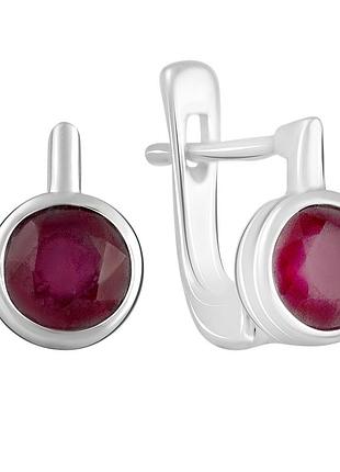 Серебряные серьги высокогокачества с натуральным рубином 2.288ct (1192443)