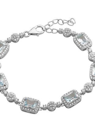 Серебряный браслет высокогокачества с натуральным топазом 10.643ct, вес изделия 11,28 гр (2173236) 1618 размер