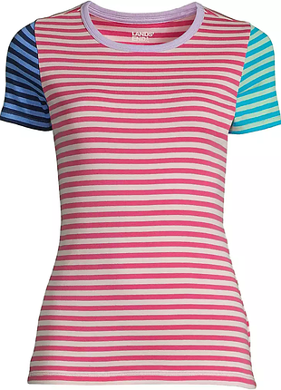 Женская футболка petite cotton в рубчик lands end