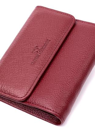 Шкіряний жіночий гаманець з монетницею st leather 19492 бордовий