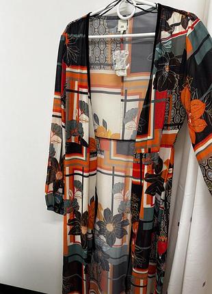 Пляжна сукня- парео river island з яскравим геометричним та флористичним принтом