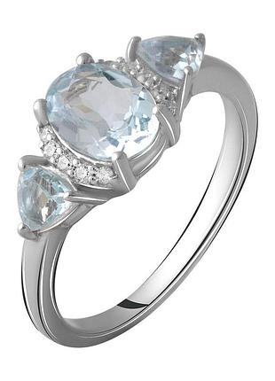 Серебряное кольцо высокогокачества с натуральным топазом 2.194ct, вес изделия 2,98 гр (2058991) 18 размер
