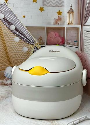 Детский горшок с крышкой и мягким сиденьем el camino me 1142 multi potty серый