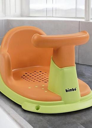 Подставка для ванночки bimbo bm-31102 4 присоски, ручка, отверстия для оттока воды оранжево-зеленая