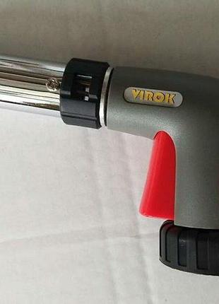 Пальник газовий virok з різьбовим (7/16) з'єднанням, piezo + 360*, ceramic, блок. кнопка