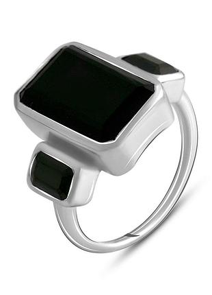 Серебряное кольцо высокогокачества с натуральным ониксом 7.808ct, вес изделия 5,89 гр (2127468) 18 размер