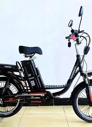 Электровелосипед двухколесный для взрослых corso powerfull fw-70147 20" 700 w 48v20ah