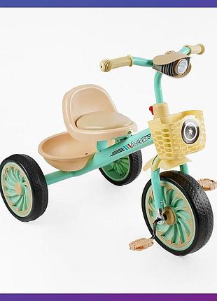 Дитячий триколісний велосипед best trike bs-33461 з 2 кошиками зелений