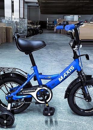 Велосипед детский двухколесный corso maxis mx-62125 12" рост 80-105 см возраст 2 до 5 лет синий