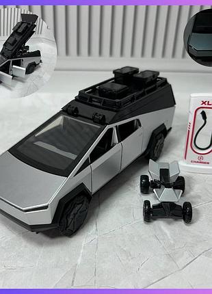 Детская машинка с квадроциклом металлопластик авто эксперт 32611 tesla cybertruck + кухня на колесах 1:24