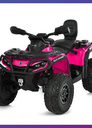 Детский электроквадроцикл на аккумуляторе bambi racer m 6080 с пультом радиоуправления для детей 3-8 лет розовый