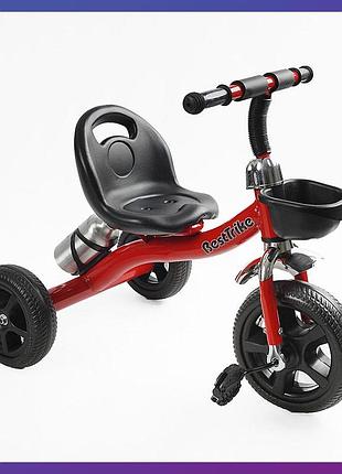 Детский трехколесный велосипед best trike bs-12190 корзинка бутылочка красный