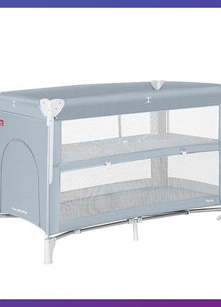 Дитячий ігровий манеж прямокутний два рівні висоти carrello porta crl-18103 ash grey сірий
