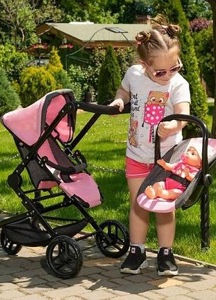 Игрушечная коляска для куклы классическая carrello magia 9636 pink коляска для ляльки