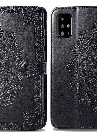 Чорний шкіряний чохол-книжка art case з візитницею для samsung galaxy m51 samsung m51 / m62 / f62 f62 m62 чи poco x3 pro