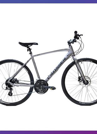 Велосипед горный двухколесный на алюминиевой раме crosser xc 300 28" рама 20" серо-черный