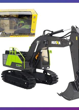 Детский экскаватор на пульте радиоуправления huina toys 1661 с подвижным ковшом 1:18