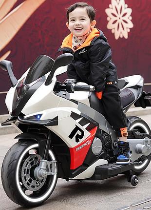 Детский электро мотоцикл двухколесный на аккумуляторе ducati m 6013 для детей 3-8 лет белый