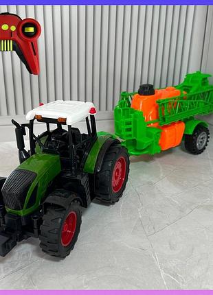 Дитяча іграшка трактор із обприскувачем на пульті радіокеруванні yj-142 60 см довжина