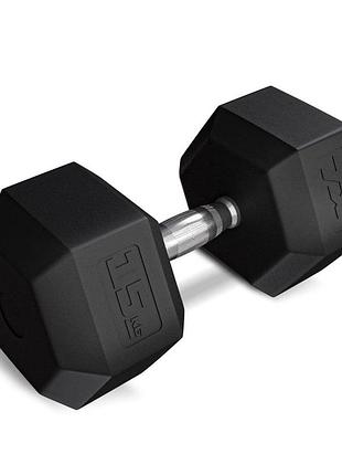 Гантеля шестигранна прогумована tx-150rd trex sport 15кг