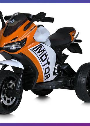 Дитячий електро мотоцикл триколісний на акумуляторі ducati m 4053 для дітей 2-6 років жовтогарячий