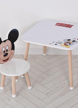 Детский деревянный столик со стульчиком mickey mouse m 502-8-3 микки маус