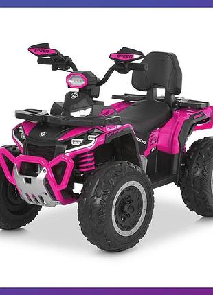Дитячий електроквадроцикл на акумуляторі bambi racer m 6276 з пультом р/к для дітей 3-8 років рожевий