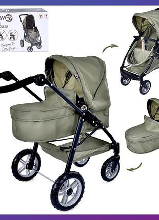 Игрушечная коляска для куклы 2 в 1 fiveonine t738005 класика прогулочная зеленый
