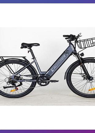 Электровелосипед двухколесный для взрослых crosser e-city 26" 36v/500w/10.4ah 35 км/ч темно-серый глянец