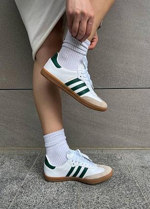 Женские кроссовки adidas samba white green