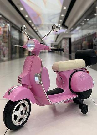Дитячий електромотоцикл скутер для дівчинки bambi m 4939 для дітей 3-8 років рожевий